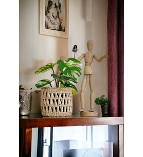 Çok Amaçlı Hasır Sepet Yükseklik 14 cm, Mutfak, Banyo, Salon İçin Şık Tasarım