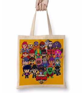 Brawl Stars Starları Bez Çanta Uzun Saplı
