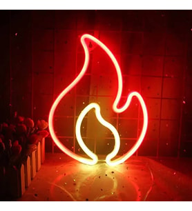Duvara Asmalı Neon Alev LED