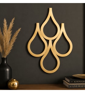 Gold Su Damlası Duvar Dekoru – 6 mm Ahşap MDF 32X40