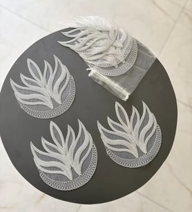 6'lı Dantel Kahve Sunumluğu 15x15 cm Asorti Desenli Zarif Sunum Aksesuarı