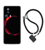 Xiaomi Mi 13 Lite Kılıf Silikon Boyun Askılı İpli Desenli Silikon Red Moons 1747