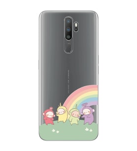 Oppo A5 2020 / A9 2020 Uyumlu Teletubbies Desenli Şeffaf Telefon Kılıfı