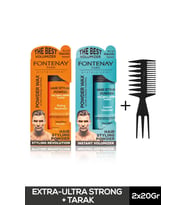 FONTENAY SAÇ ŞEKİLLENDİRİCİ PUDRA TOZ WAX MAT EFFECT VE ULTRA STRONG 20GR + ŞEKİL TARAĞI 3'LÜ SET