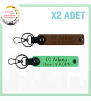 Açık Kahve-Fıstık Yeşil, Adınıza Özel 01 Adana Tema Şıklığı, Hediyelik Seçenek, 2'li Anahtarlık Set