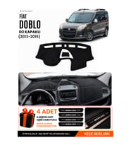 FIAT DOBLO (2013-2015) KAPAKLI Uyumlu Torpido Örtüsü Torpido Kılıfı - Siyah
