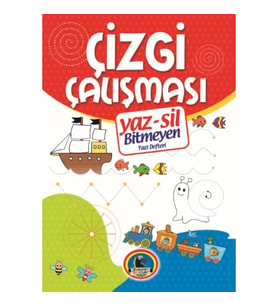 Yaz-Sil Çizgi Çalışması Bitmeyen Yazı Defteri+Tahta Kalm