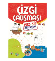 Yaz-Sil Çizgi Çalışması Bitmeyen Yazı Defteri+Tahta Kalm