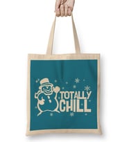 Yılbaşı Yeni Yıl Konseptli Totally Chill Holiday Bez Çanta Uzun Saplı