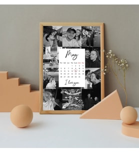 Takvim Detaylı 12 Fotoğraflı 20 X 30 Çerçeve (Ahşap)
