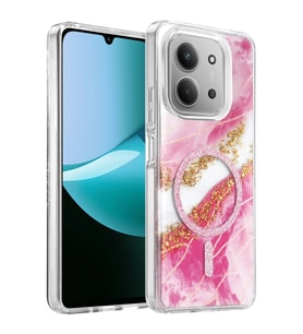 Northcity Onegif Xiaomi Redmi 15C 4G Uyumlu Lotus Simli Magsafe Kapak - Pembe