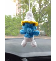 Amigurumi Şirinler El Emeği Araba Süsü Dikiz Aynası
