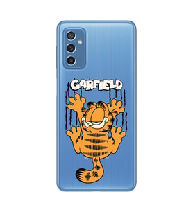 Samsung Galaxy M52 Uyumlu Garfield Desenli Şeffaf Telefon Kılıfı