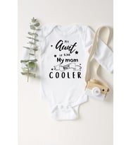 Unisex Bebek Beyaz Aunt Cooler Uzun Kollu Çıtçıtlı