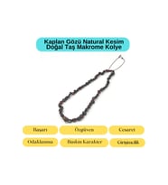 Sertifikalı Kırmızı Kaplan Gözü Natural Kesim Makrome Doğal Taş Kolye