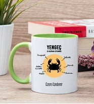 Kişiye Özel Yengeç Burcuna Hediye Yeşil Kupa Bardak