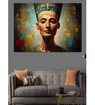 Mısır Kraliçesi Nefertiti Portresi Dekoratif Kanvas - Mdf Ahşap Tablo