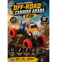 Uzaktan Kumandalı Araba Off-Road Canavar Kamyon 1:20 Ölçek Çift Motorlu Süspansiyonlu RC