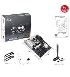 ASUS PRIME B840-PLUS WIFI-6E DDR5 HDMI DP PCIe 16X v4.0 AM5 mATX