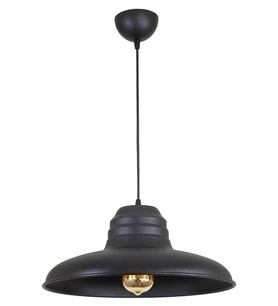 RİOLİGHT RETRO,RUSTİK,MODERN MUTFAK,ODALAR,CAFELER İÇİN SİYAH TEKLİ METAL SARKIT AVİZE ÇAP:38CM