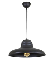RİOLİGHT RETRO,RUSTİK,MODERN MUTFAK,ODALAR,CAFELER İÇİN SİYAH TEKLİ METAL SARKIT AVİZE ÇAP:38CM