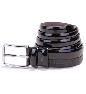 Dagoster DMK26-304 Siyah Rugan 3,5 cm Suni Deri Erkek Kemer