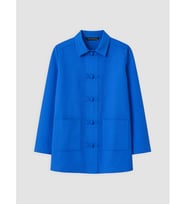 LCW Modest Mavi Çin Düğmeli Kadın Gabardin Ceket