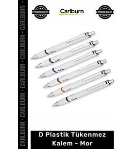 Özel Üretim Promosyon Logo Baskılı Kurumsal Hediye Kaliteli Ergonomik D Plastik Tükenmez Kalem Mor