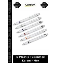 Özel Üretim Promosyon Logo Baskılı Kurumsal Hediye Kaliteli Ergonomik D Plastik Tükenmez Kalem Mor