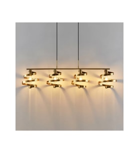Cassia Sıralı Yemek Masası Avize RA-AVZ- 7523-90-64 (Eskitme Altın)