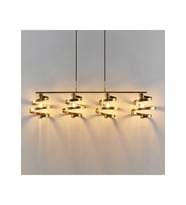 Cassia Sıralı Yemek Masası Avize RA-AVZ- 7523-90-64 (Eskitme Altın)