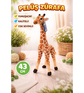 Peluş Zürafa 43 Cm  Yumuşak Dokulu Sevimli Oyuncak (Kahverengi)