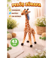 Peluş Zürafa 43 Cm  Yumuşak Dokulu Sevimli Oyuncak (Kahverengi)