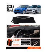 SKODA SCALA (2020-2026) Uyumlu Torpido Örtüsü Torpido Kılıfı - Siyah