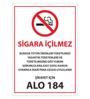 sigara Içilmez Uyarı Levhası Pvc Kaplı A4