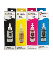 Photo Print® Epson L310,L355,L365,L382,L386,L455 Uyumlu 4 Renk Kaliteli Mürekkep Seti 4 x 100 ml (Çok Renkli)