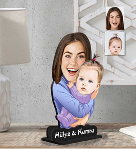 Kişiye Özel 2 Boyutlu Anneler Günü Ahşap Biblo-1