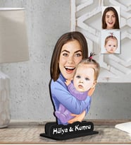 Kişiye Özel 2 Boyutlu Anneler Günü Ahşap Biblo-1