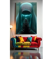 NEON RENKLİ RAHİBE V1 Ev Duvar Salon Güzellik Salonu Ofis Dükkan Dekarasyon Kanvas Tablo (Çok Renkli)
