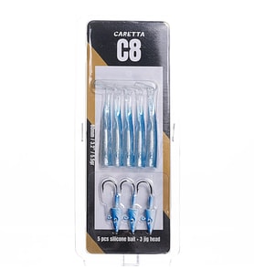 Caretta C8 8cm 5.5gr 5+3 Silikon Yem Blue Blue