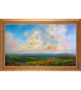 Çerçeveli Paspartulu Manzara Tablo bm1289 (Gold)