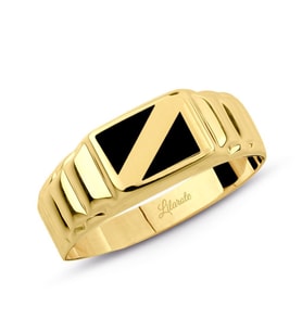 Erkek Kare Mineli Yüzük (Gold)