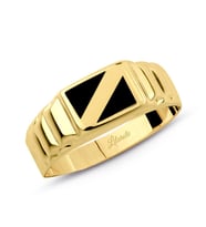 Erkek Kare Mineli Yüzük (Gold)