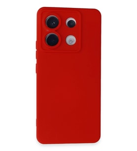 Redmi Note 13 5G Kılıf Nano Içi Kadife Silikon - Kırmızı