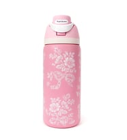 Owala 32 Oz Desenli FreeSip Kapaklı Vakumlu Spor & Outdoor Çelik Termos (Pembe-Beyaz)