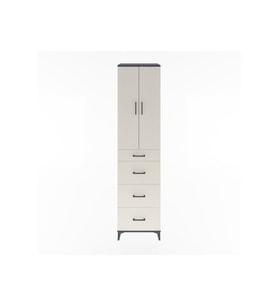 Hyperion Dolap 3 Raflı 4 Çekmeceli 2 Kapaklı 60x44x243 Antrasit-Aytaşı