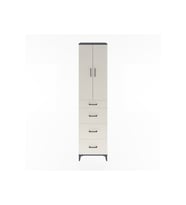 Hyperion Dolap 3 Raflı 4 Çekmeceli 2 Kapaklı 60x44x243 Antrasit-Aytaşı