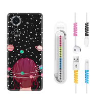 Huawei Nova Y70 Y90 Nova 9 SE  Kılıf Kablo Koruma Spiral Silikon Space Woman 1311
