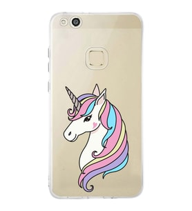 Huawei P10 Lite Uyumlu Kapak Unicorn Tasarımlı Şeffaf Silikon Kılıf