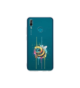 Huawei P Smart 2019 ile uyumlu Splash arı tasarımlı şeffaf silikon kılıf